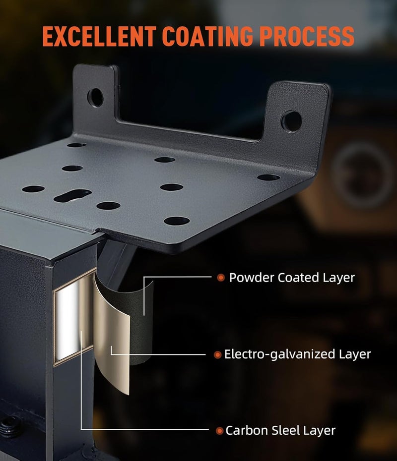 toolhoper Winch Hitch Mount, Winch Mounting Plate Fit for 2"x4" Stake Pocket, Heavy Duty Trailer Winch Mount, Capacity 3600 Lbs (Universal) - Image 3